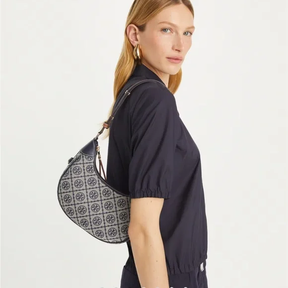 Tory Burch Blue and Tan Shoulder Bag - Picture 2 of 12